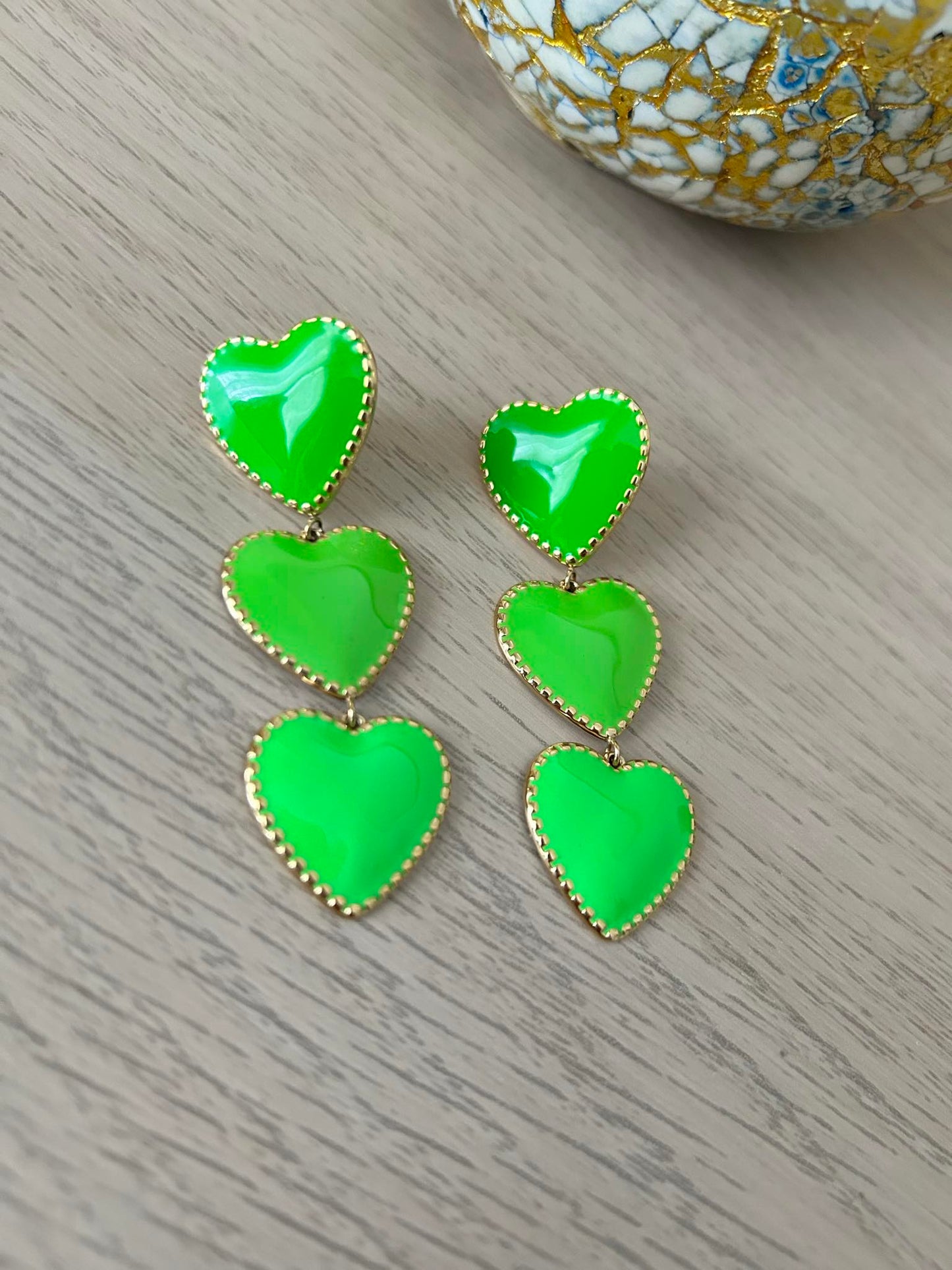 Boucles Coeurs Verts