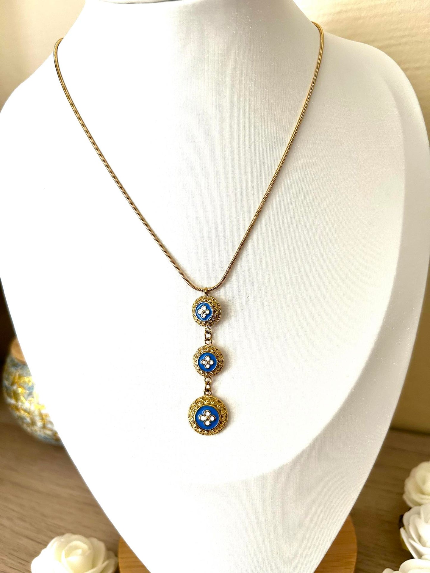 Three Blue Necklace