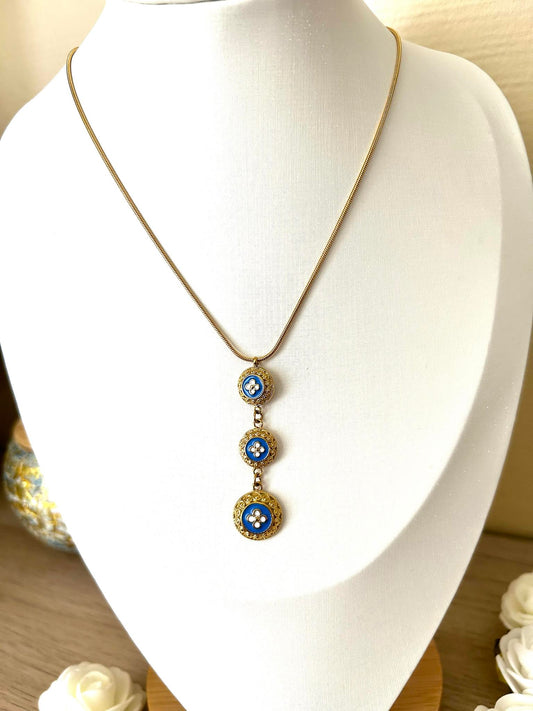 Three Blue Necklace