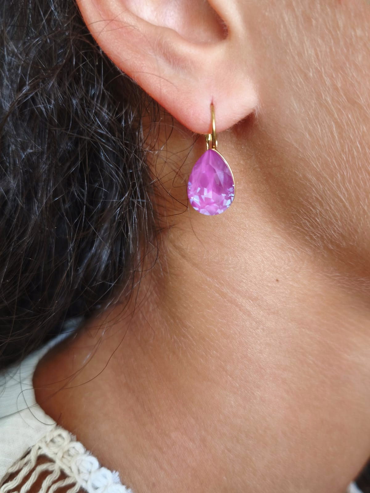 Boucles Goutte Cristal