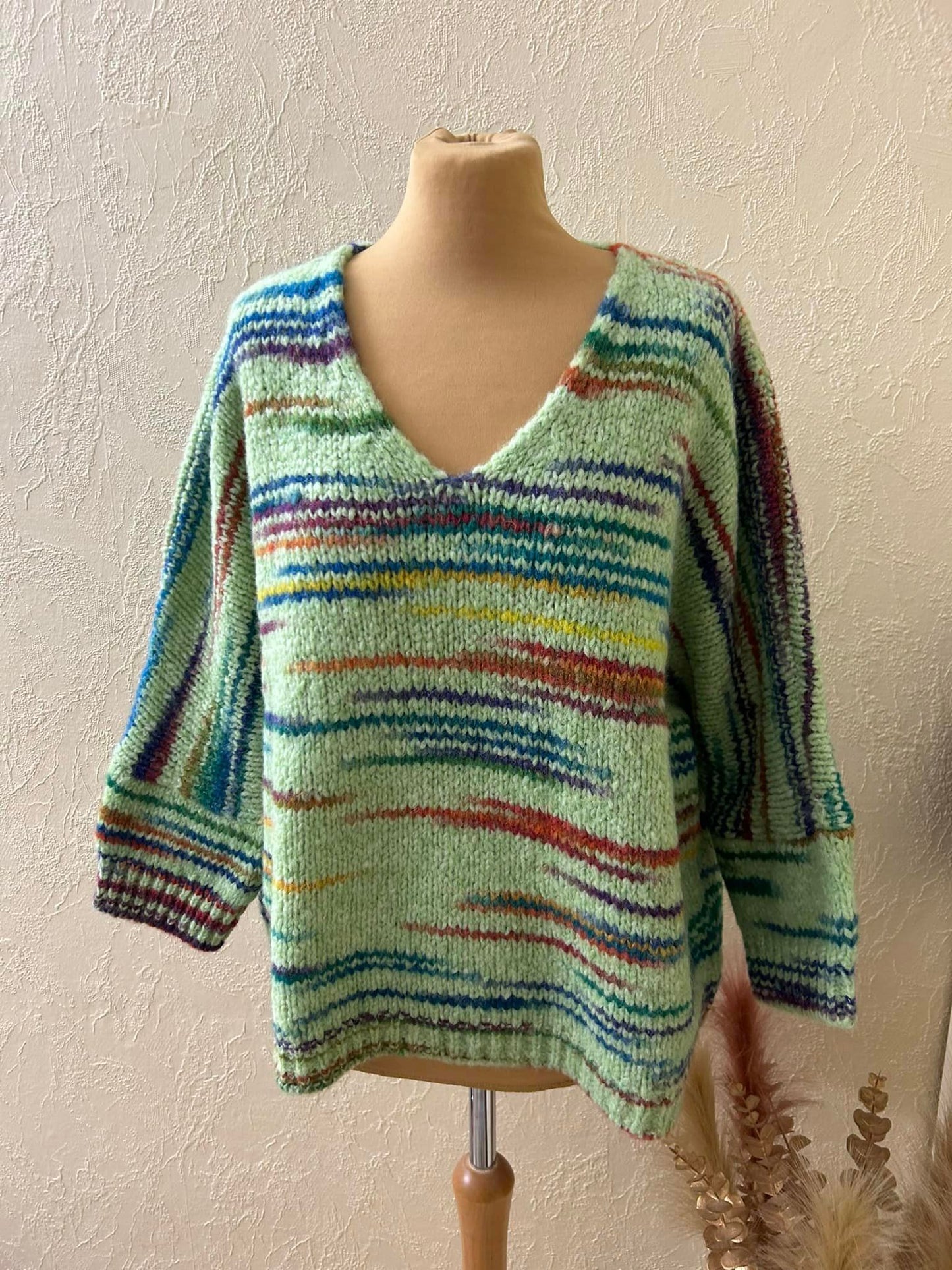 Pull Rayé Oversize Couleur