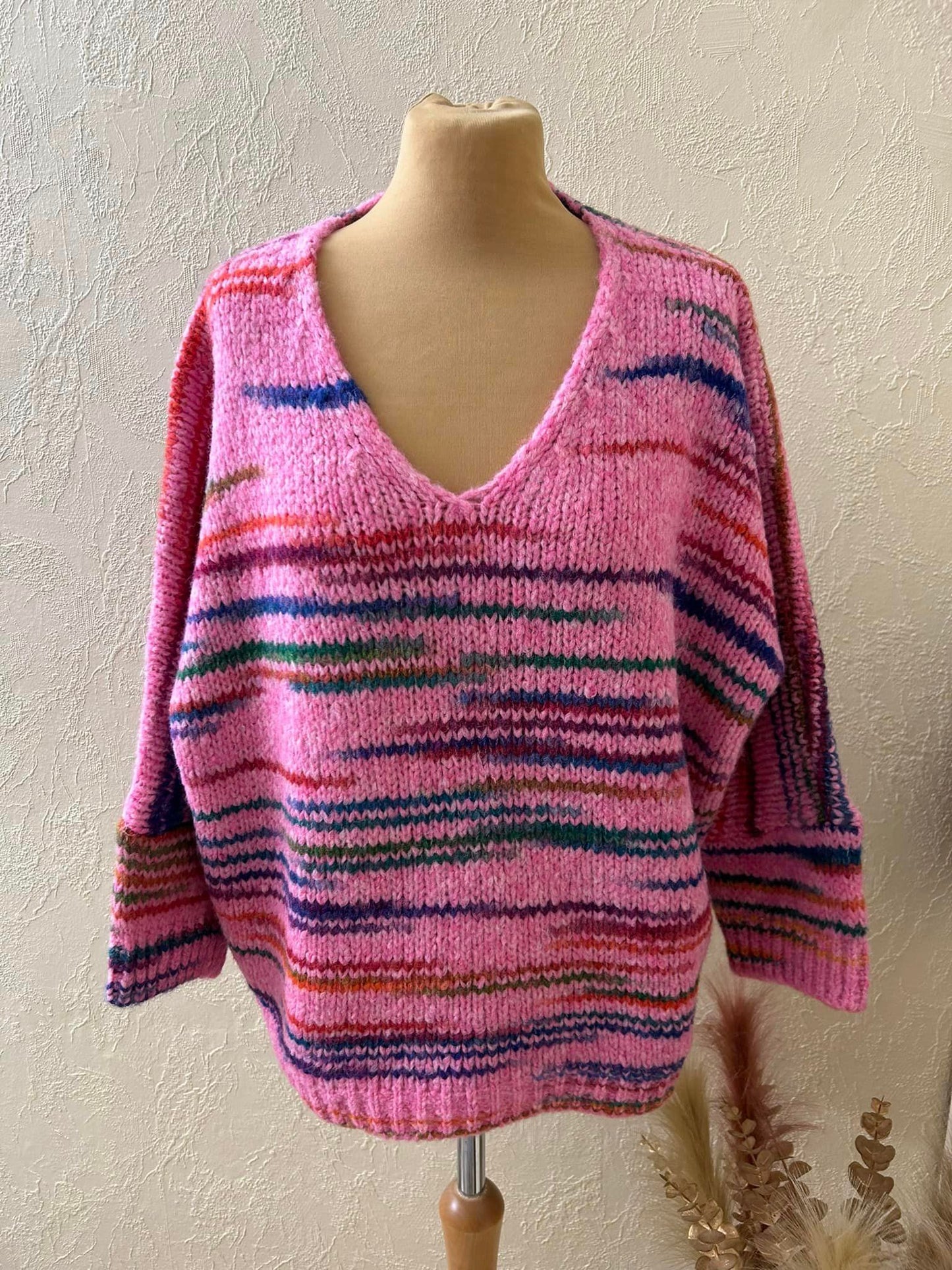 Pull Rayé Oversize Couleur