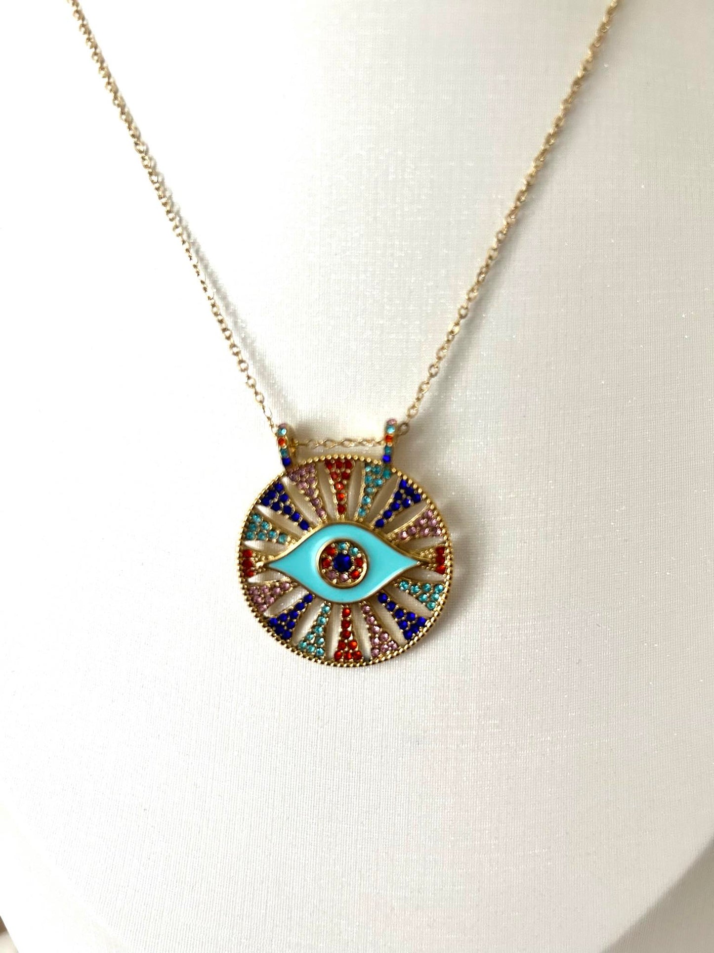 Collier Oeil (Bleu)